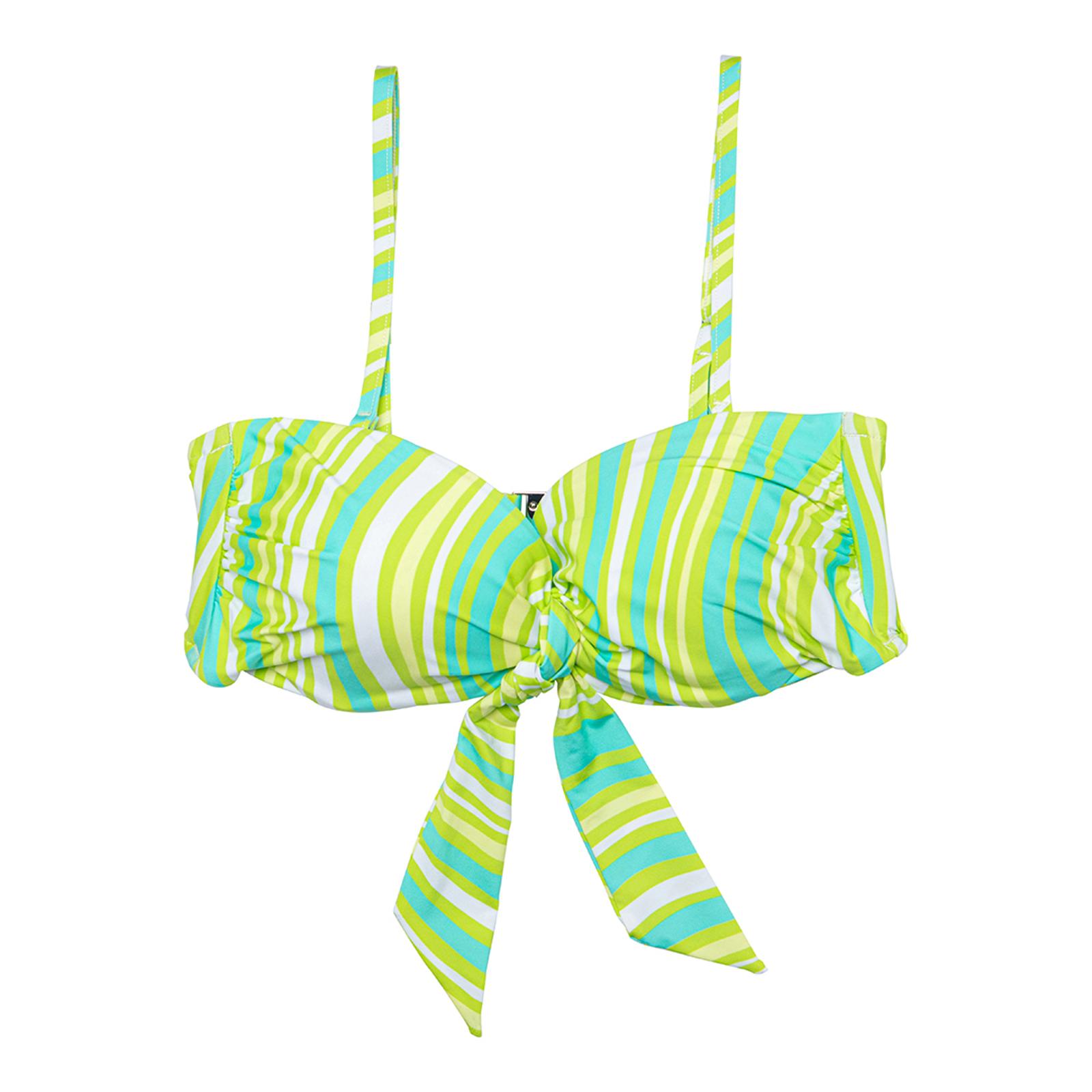 Green Bandeau Tie Front Bikini Top Swimsuit Brandalley