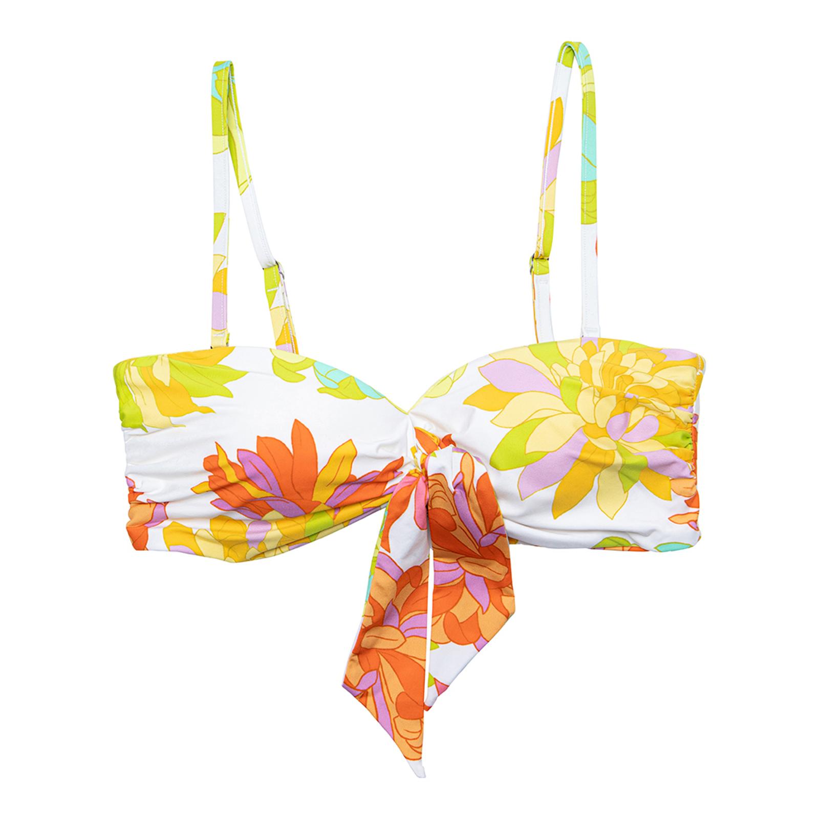 Multi Palm Springs Tie Front Bandeau Bikini Top Brandalley
