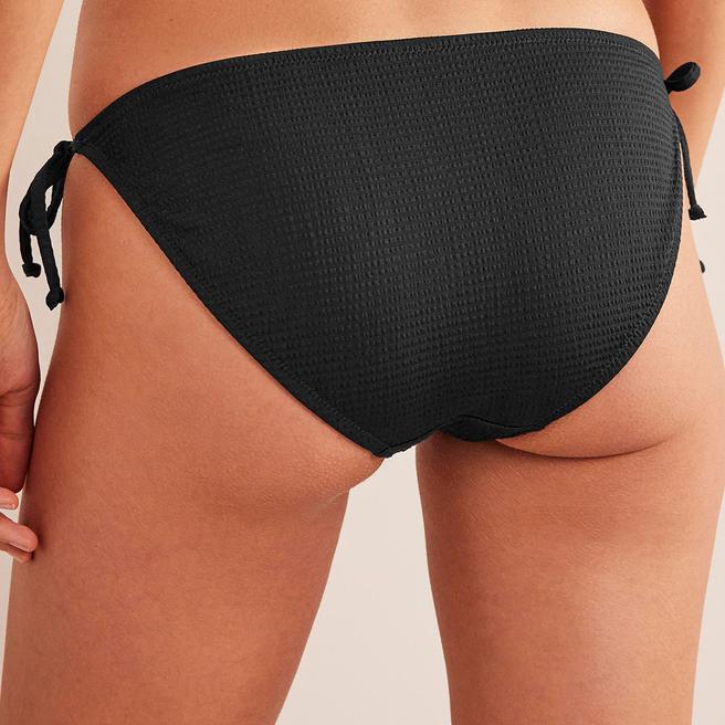 Black Seersucker Texture Symi String Bikini Bottoms Brandalley