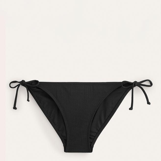 Black Seersucker Texture Symi String Bikini Bottoms Brandalley