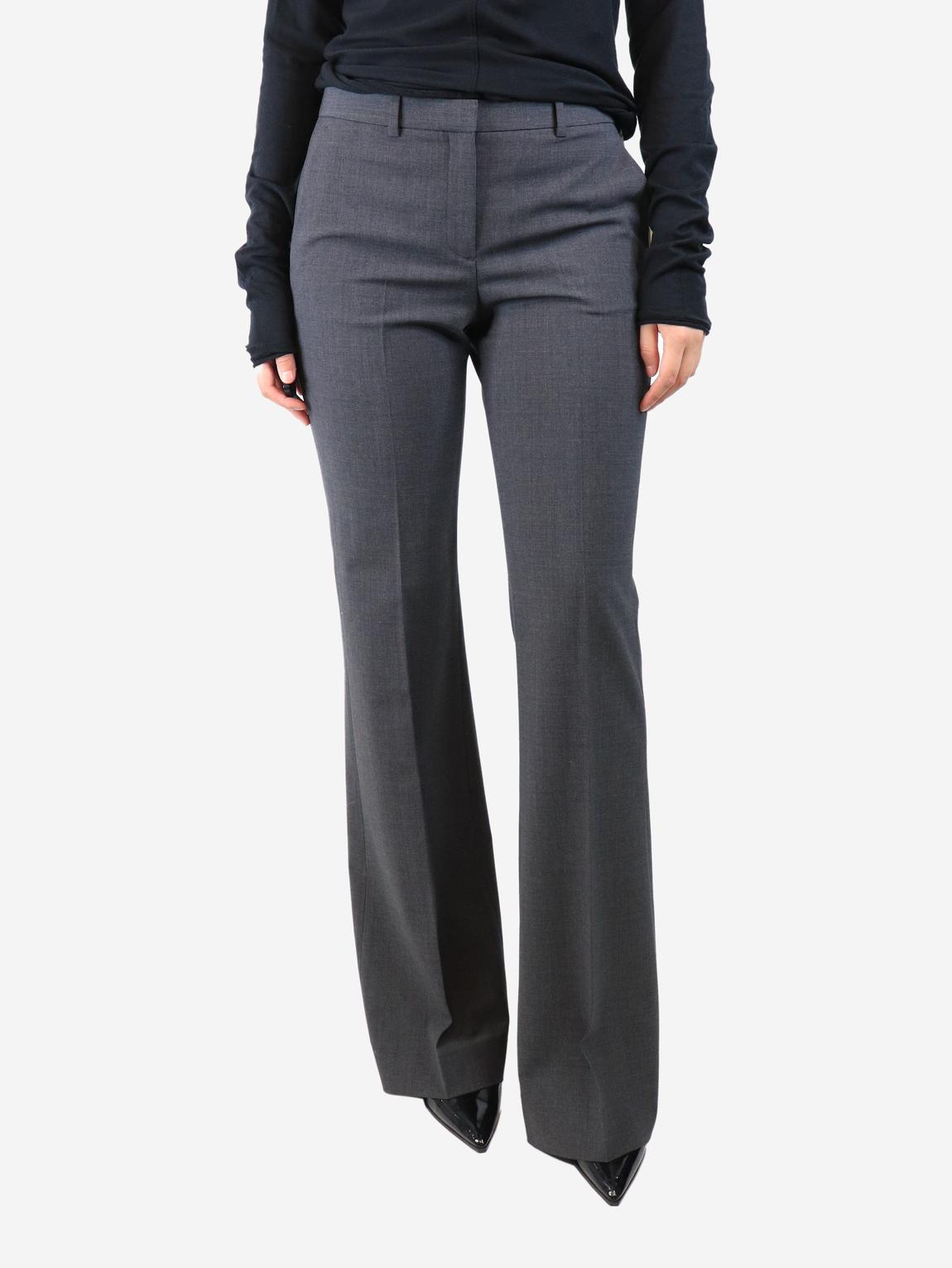 Dark grey straight-leg trousers main product photo