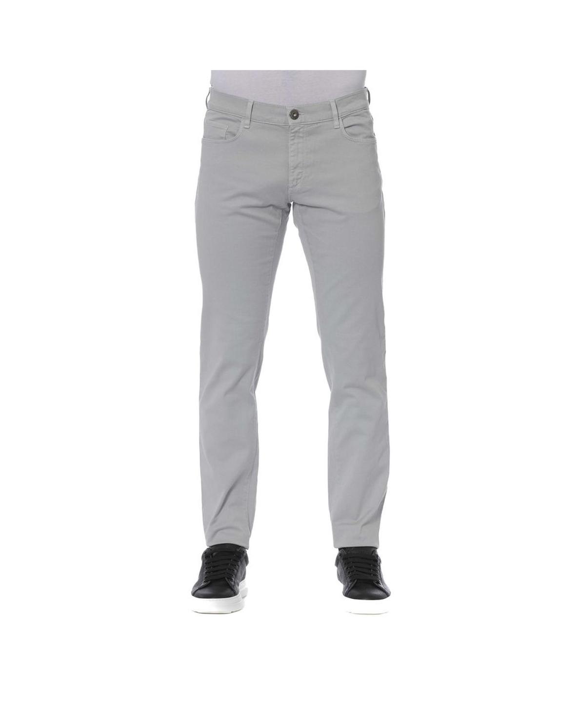Cotton Stretch Pants Slim Fit - Gray main product photo