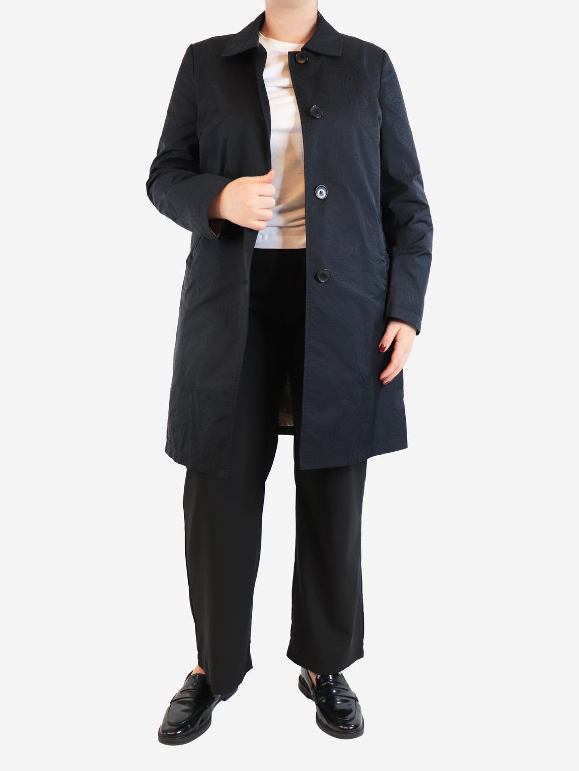 Black paisley nylon coat main product photo