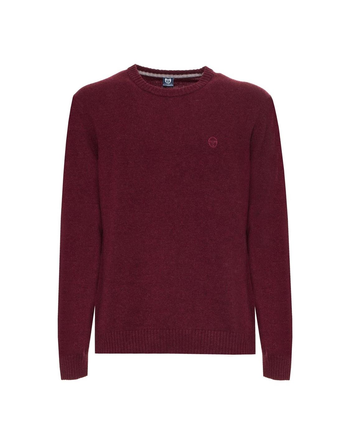 Crew Neck Knit Sweater - Red main product photo