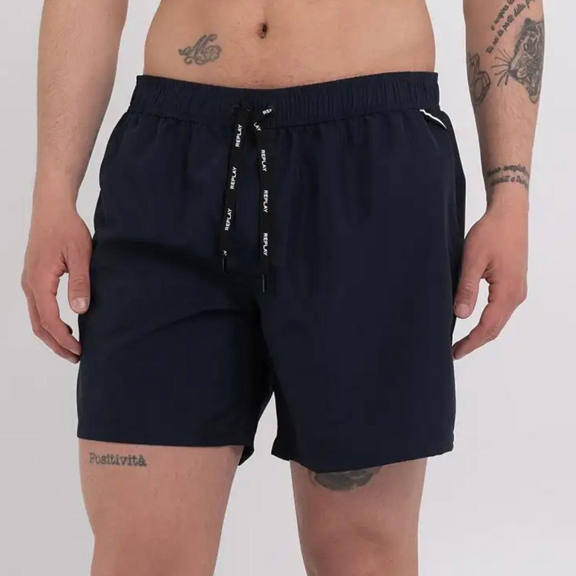 Blue Zipped Pocket Swim Shorts main product photo