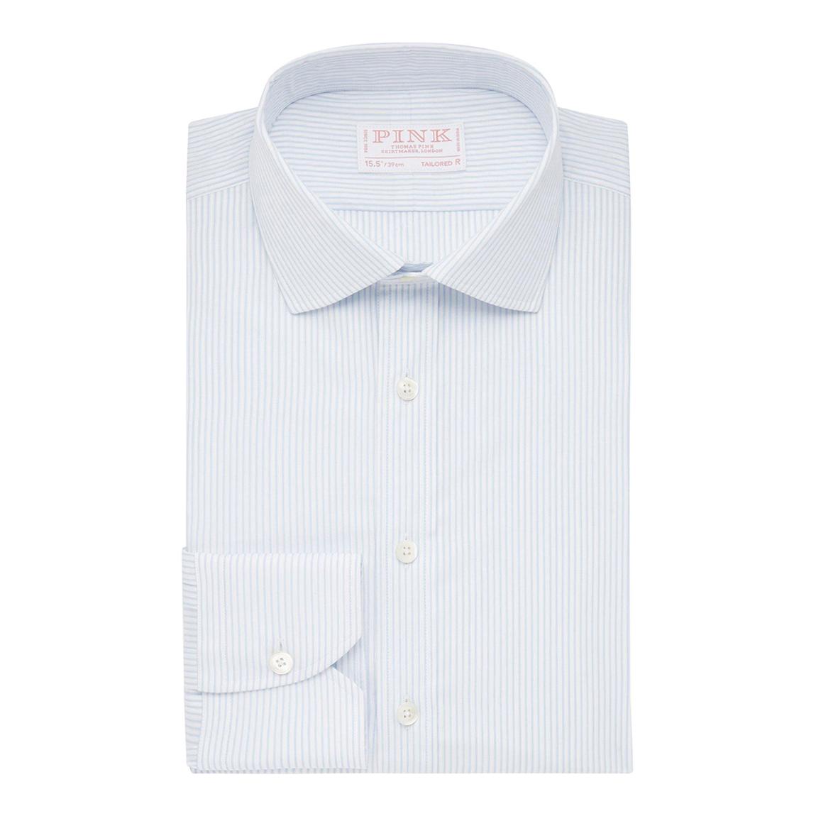 Blue Pin Stripe Tailored Fit Cotton Shirt main product photo