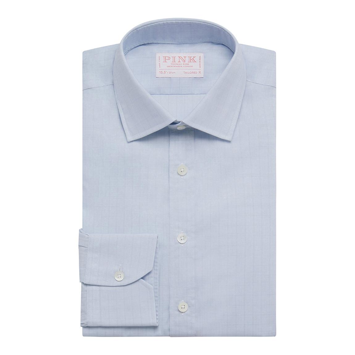 Blue Micro Check Tailored Fit Cotton Shirt main product photo