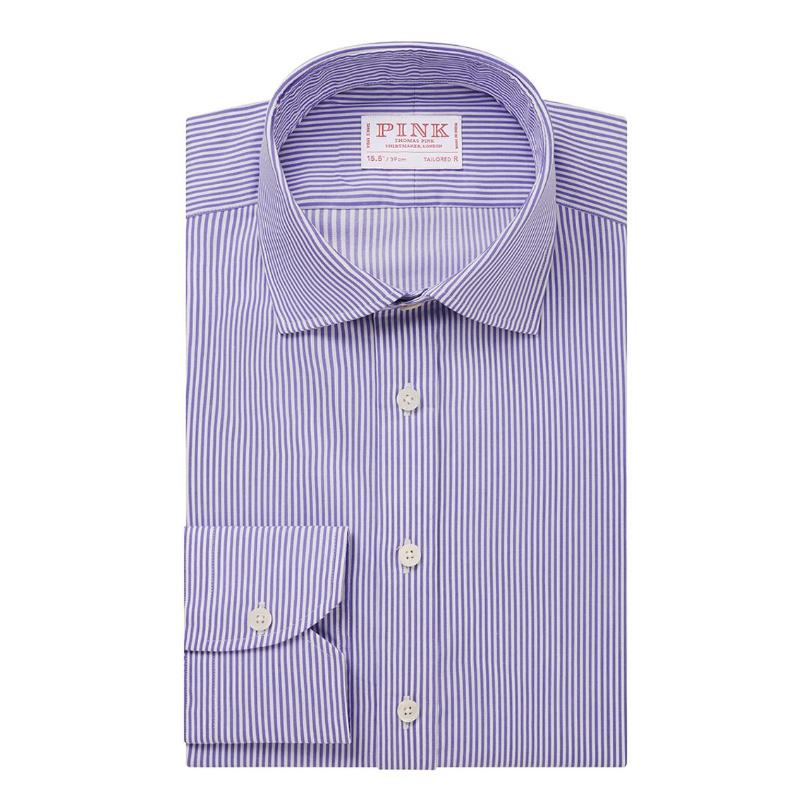 Blue Stripe Tailored Fit Twill Cotton Shirt main product photo