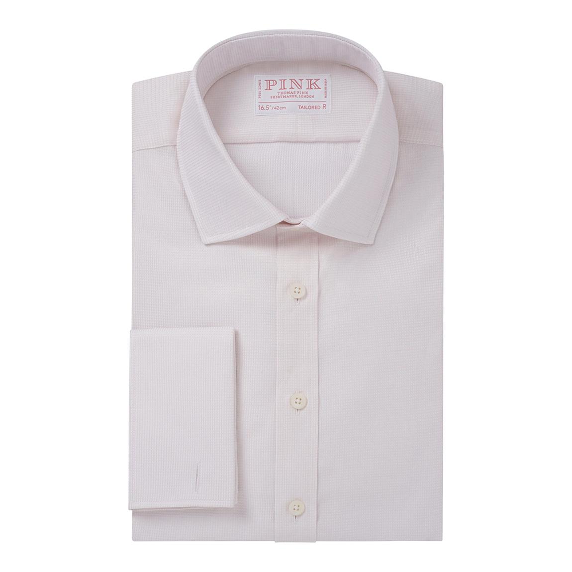 Pink Micro Check Tailored Fit Cotton Shirt main product photo