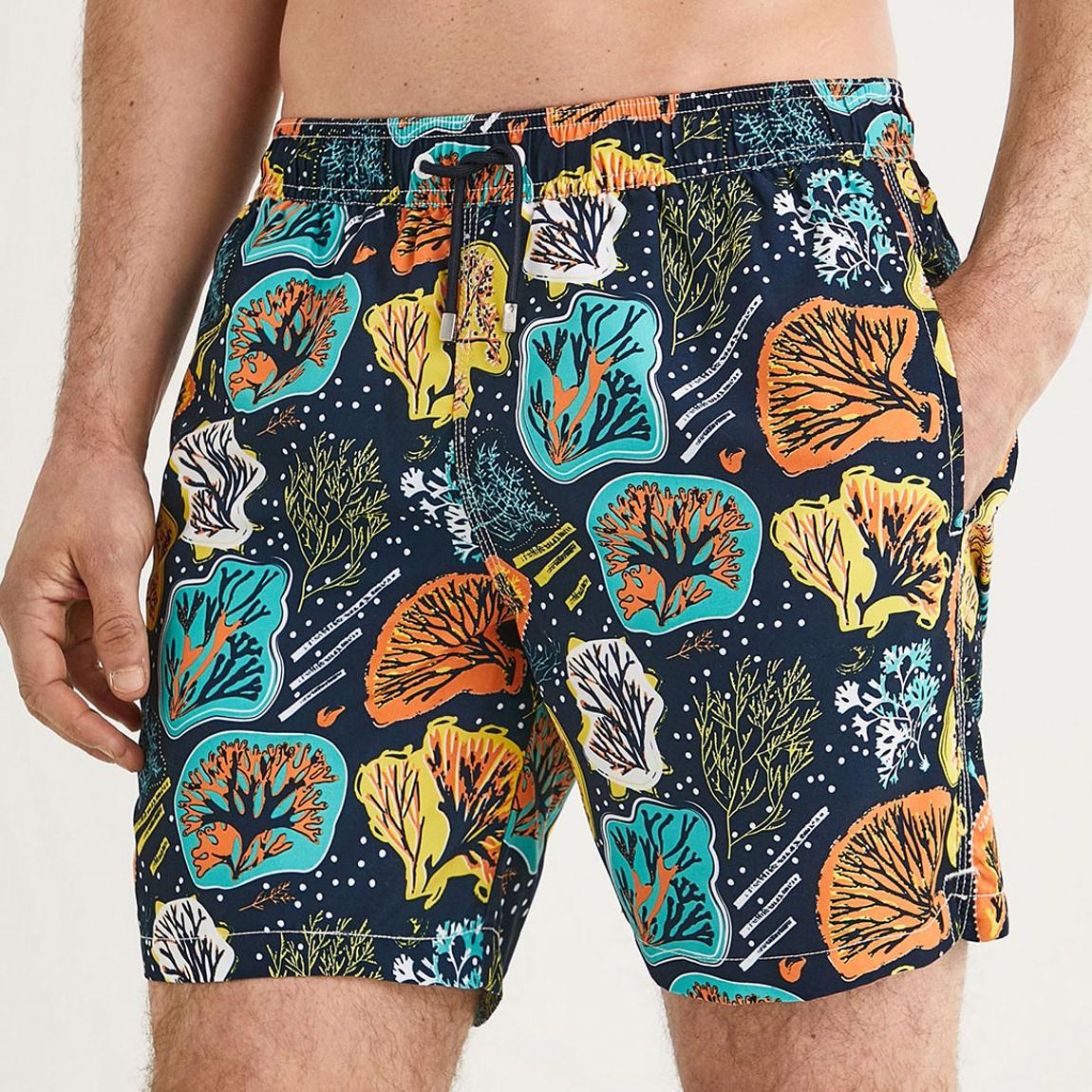 Blue Seaweed Print Shorts main product photo