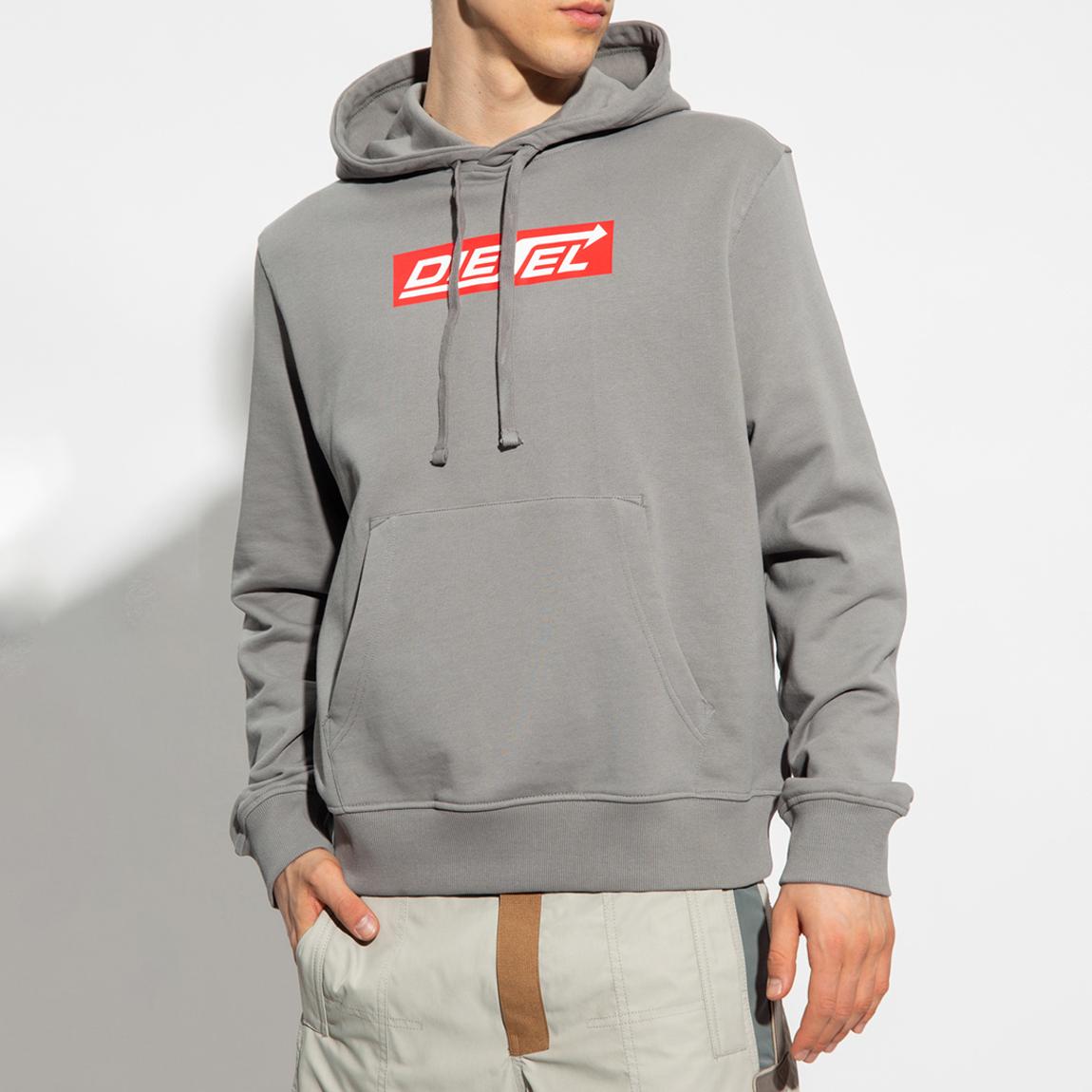 Grey Chest Logo Hoodie main product photo