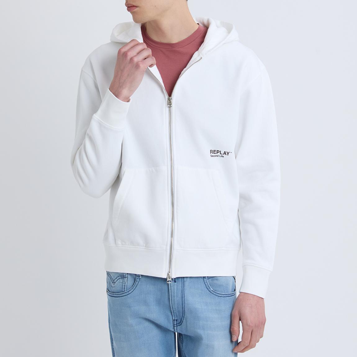 Chalk Full Zip Organic Cotton Hoodie main product photo
