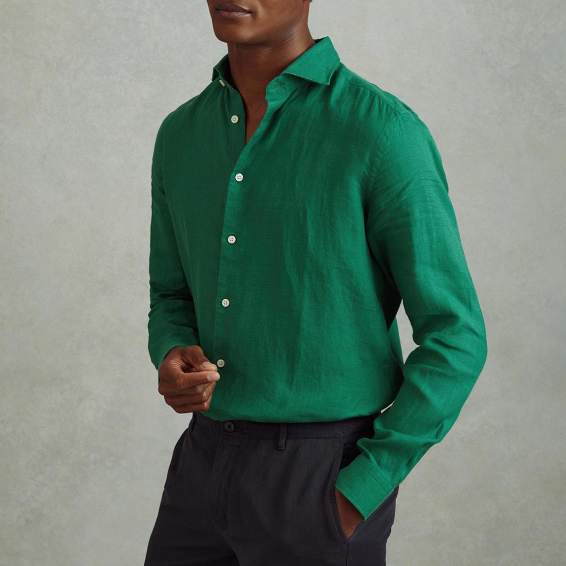 Green Ruban Linen Shirt main product photo