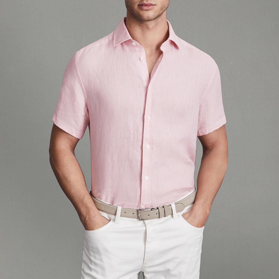 Pink Holiday Linen Shirt main product photo