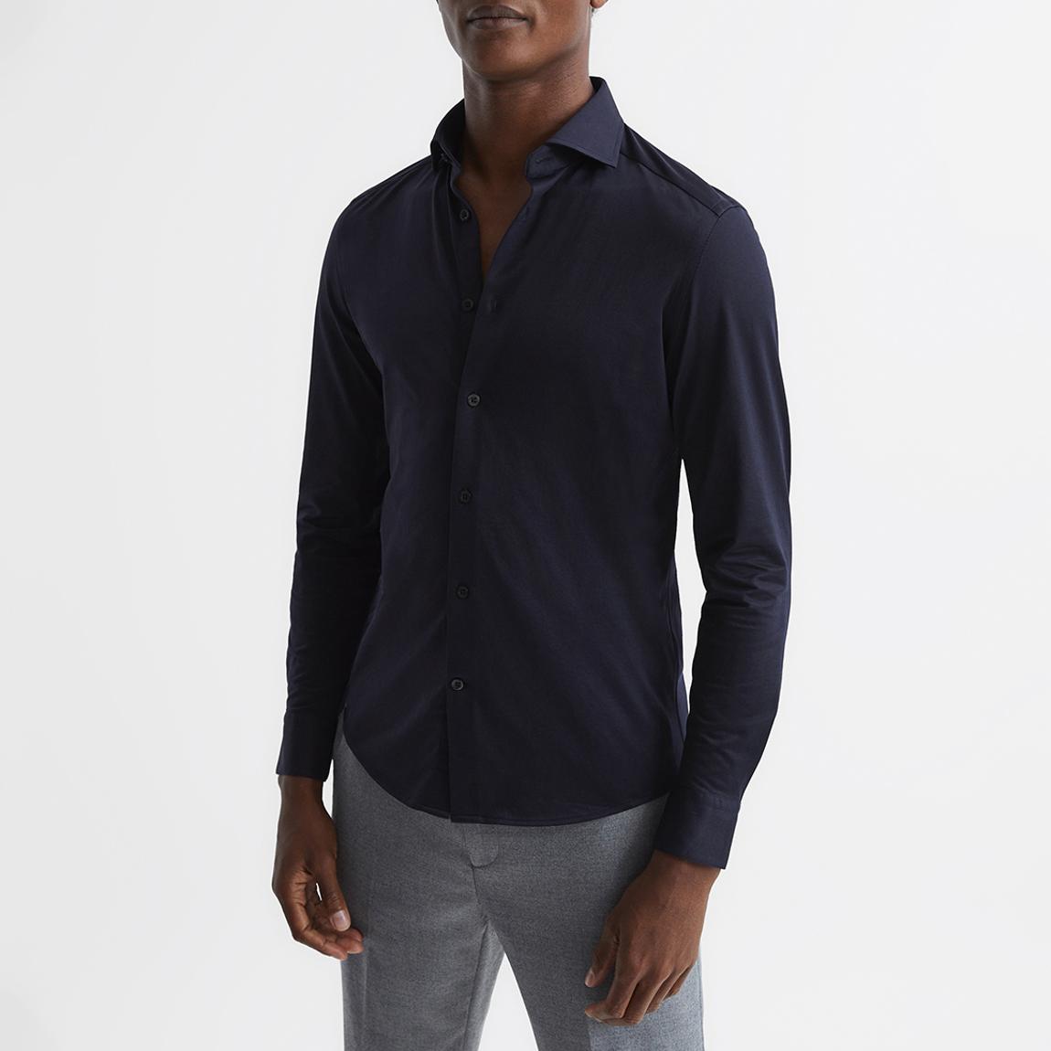 Navy Nate Cotton Blend Shirt main product photo
