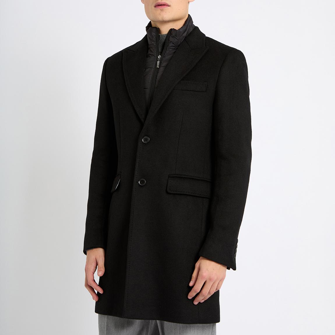 Black Insert Wool Blend Coat main product photo