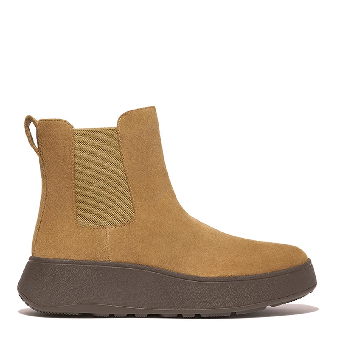 Tan F Mode Suede Flatform Chelsea Boot main product photo
