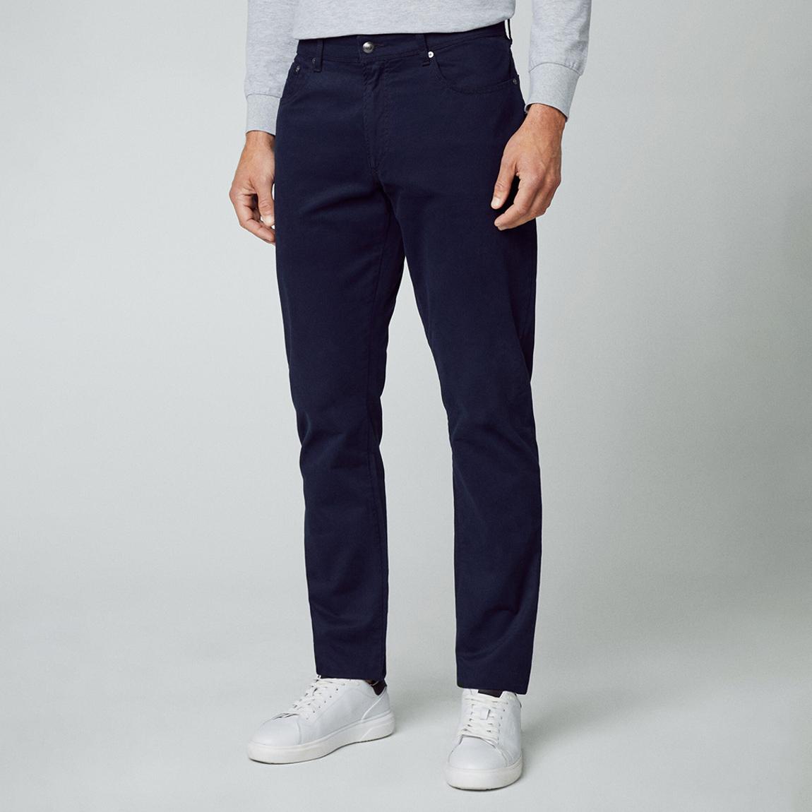 Navy Cotton 5 Pocket Slim Trousers main product photo