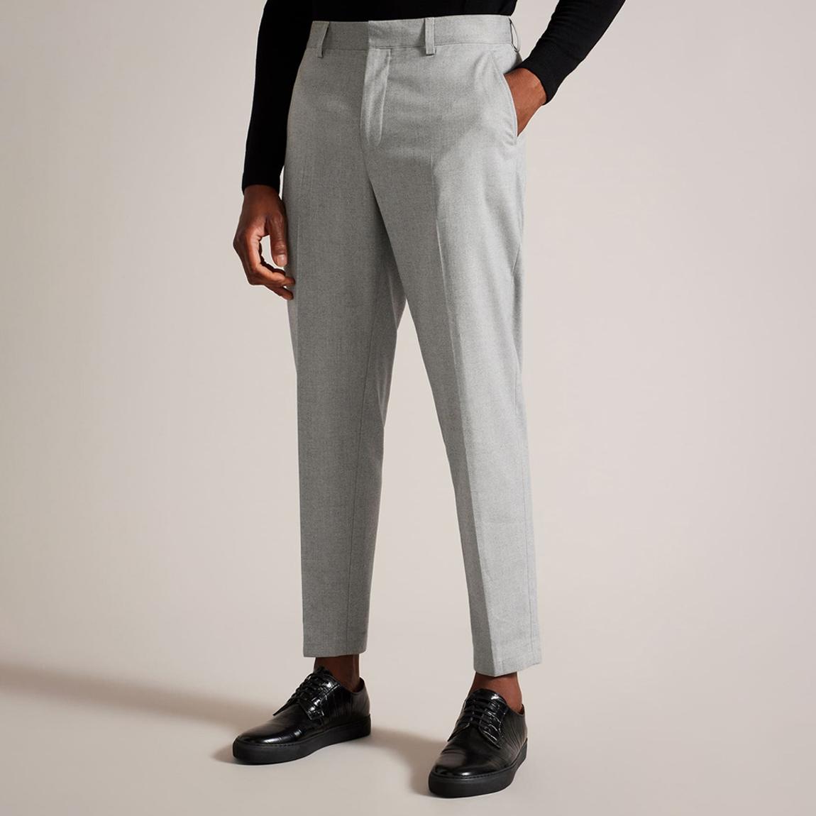 Light Grey Tapered Herringbone Trouser main product photo