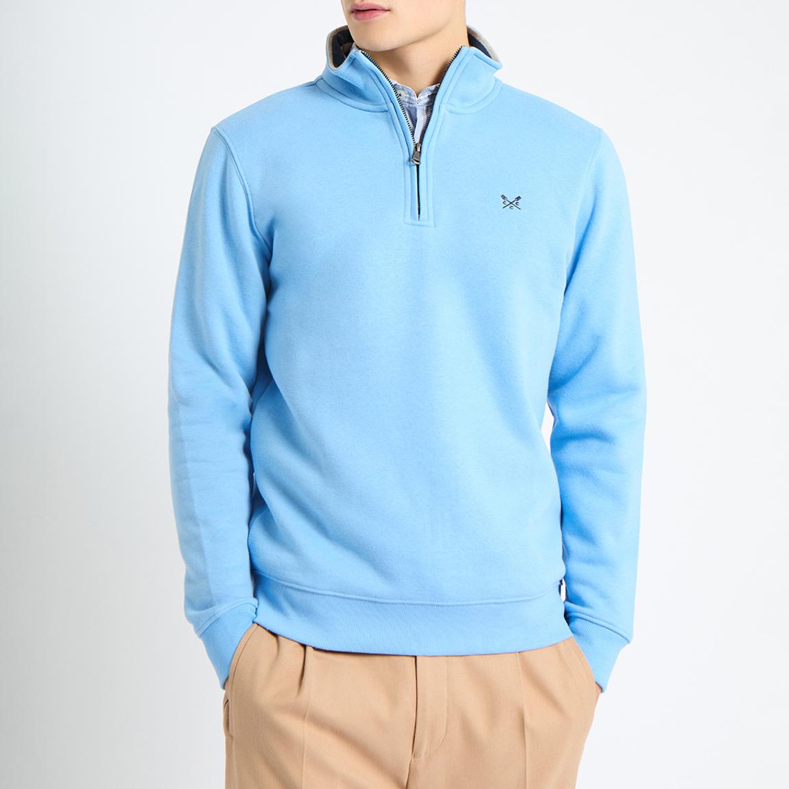 Blue Solid Half Zip Sweatshirt main product photo