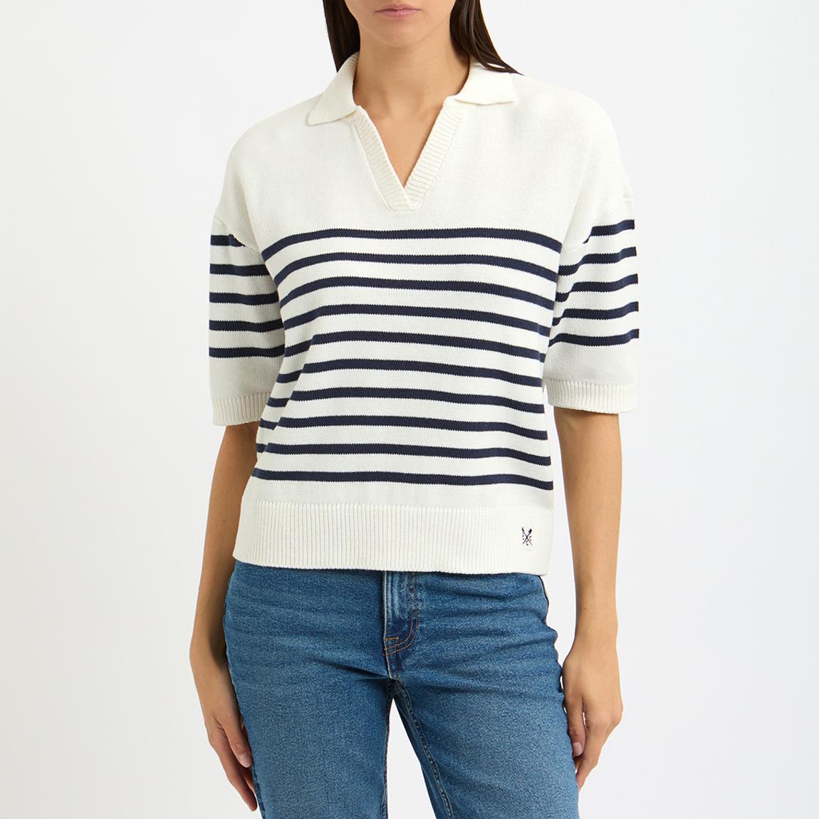 Cream Short Sleeved Knit Top main product photo