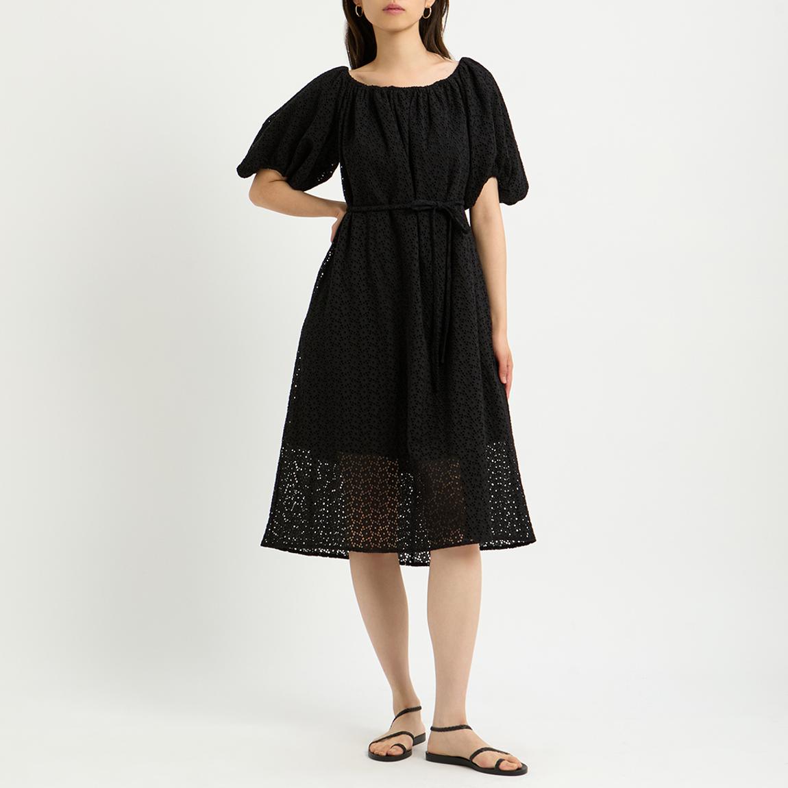Black Julie Broderie Cotton Dress main product photo