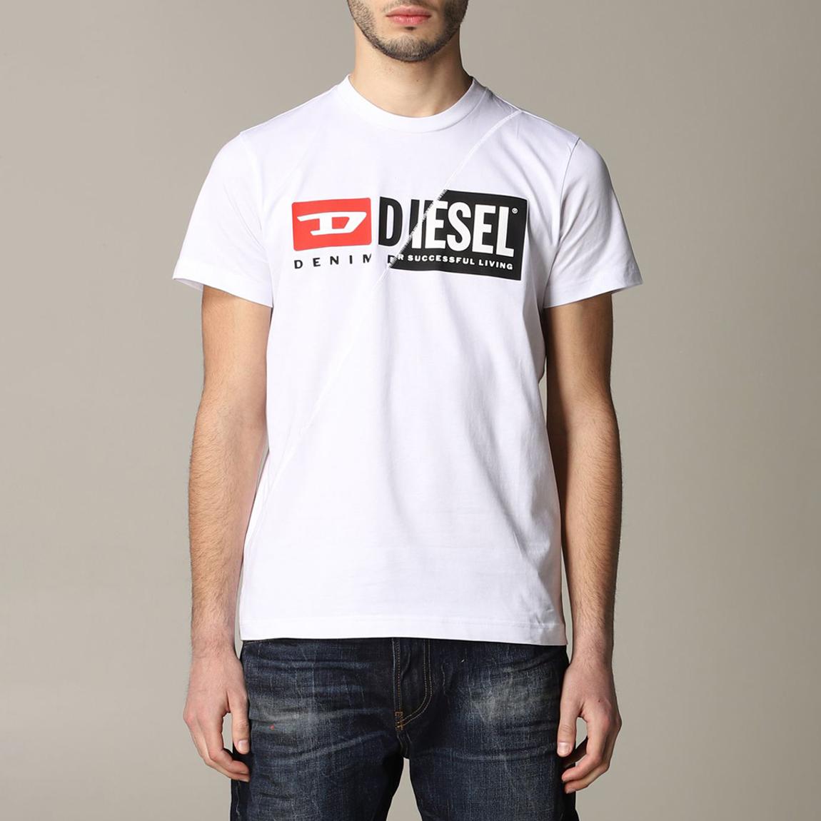 White Diego Chest Logo Cotton T-Shirt main product photo