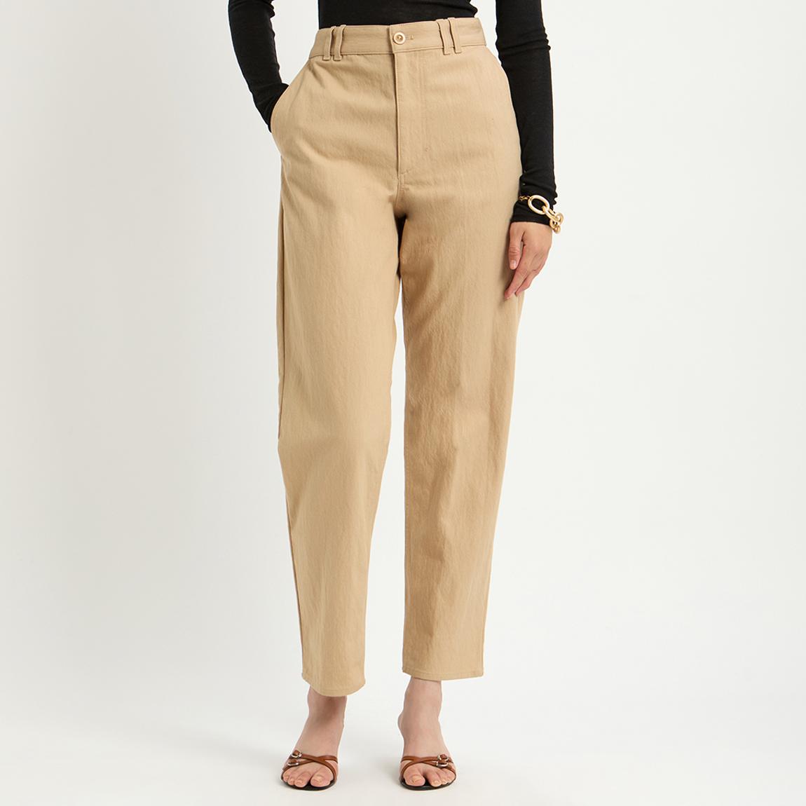 Beige Khloe Cotton Trousers main product photo