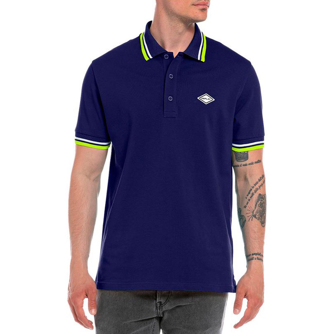 Blue Stretch Cotton Polo Shirt main product photo