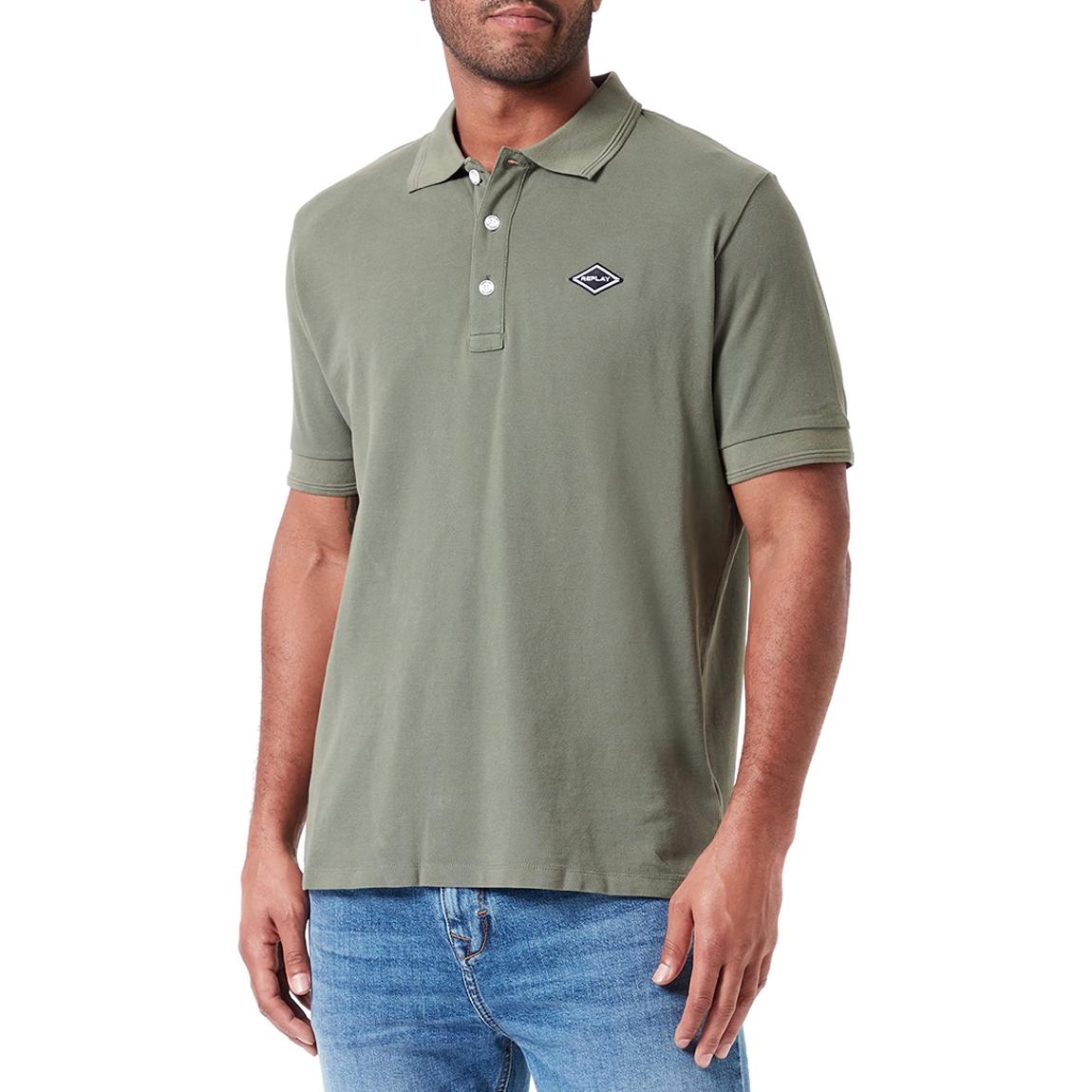 Sage Green Cotton Pique Polo Shirt main product photo