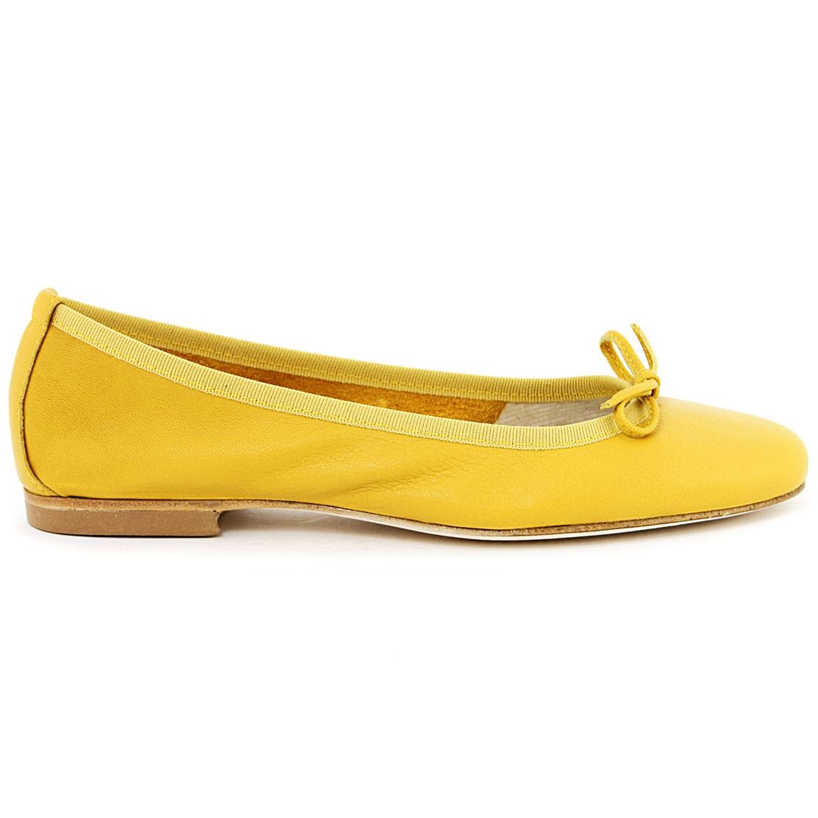 Yellow Leather Bow Pumps main product photo