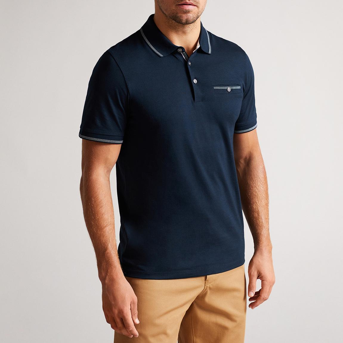 Navy Tortila Cotton Blend Polo Shirt main product photo