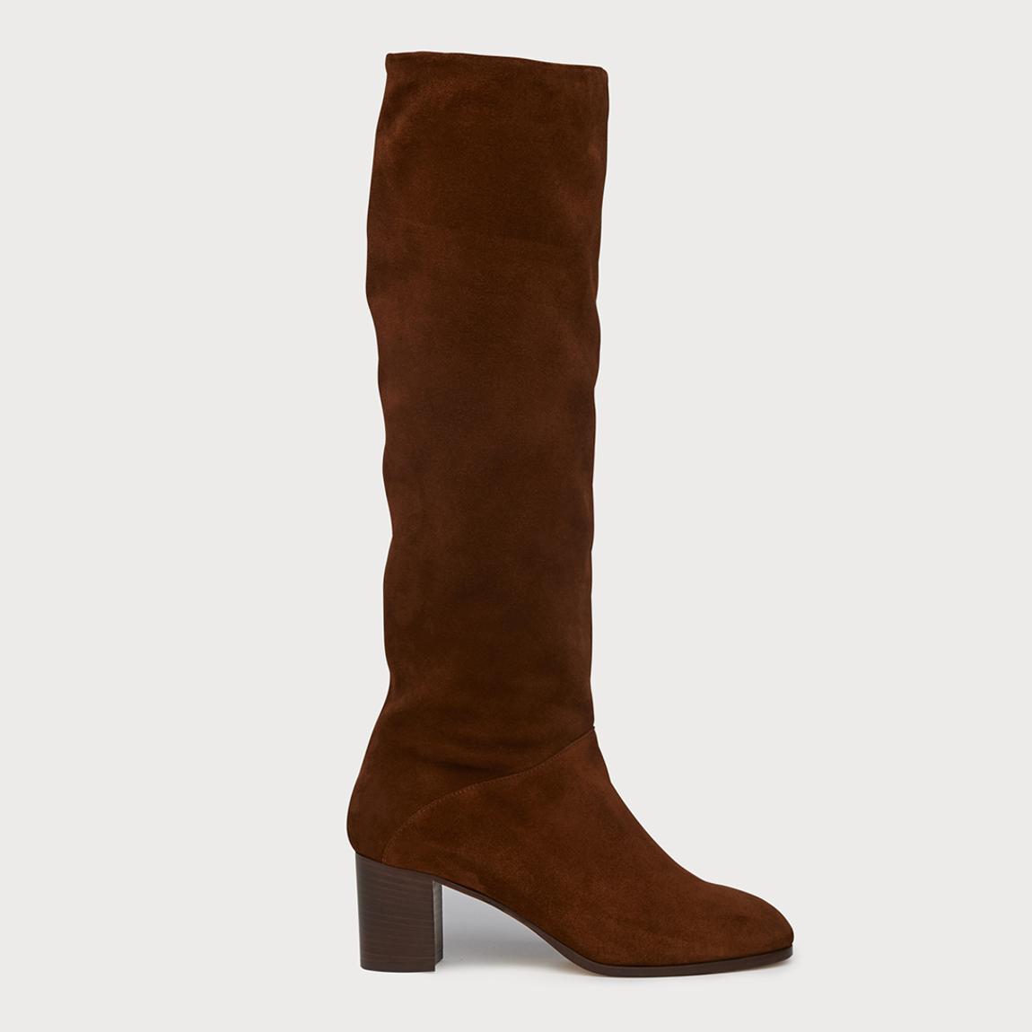 Brown Tan Split Suede Esti Knee High Boots main product photo