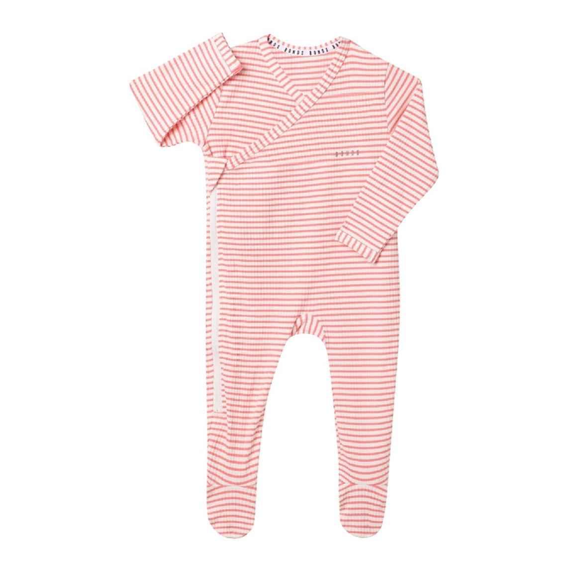 Pink Ribbed Cotton Blend Kimono Suit main product photo