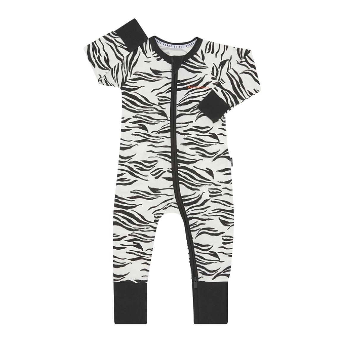 White/Black Zip Cotton Blend Wondersuit main product photo