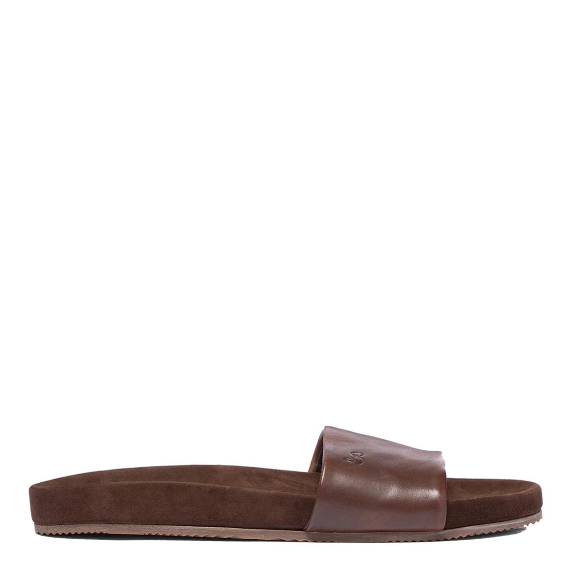 Brown Arran Leather Sliders main product photo