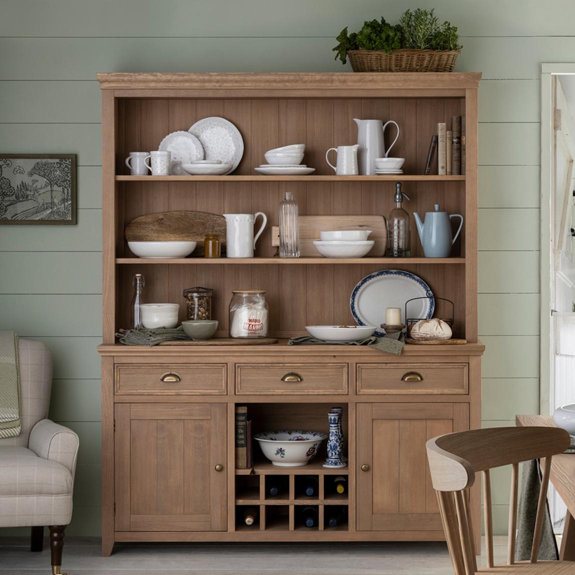 Merrion Antique Pine Top Dresser Shelving Unit Only for 2 Door 3 Drawer Sideboard main product photo