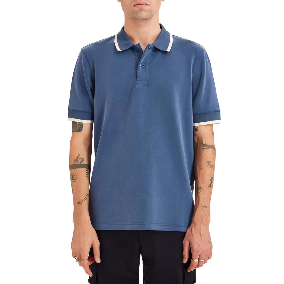 Blue Stalham Tipped Collar Polo Shirt main product photo