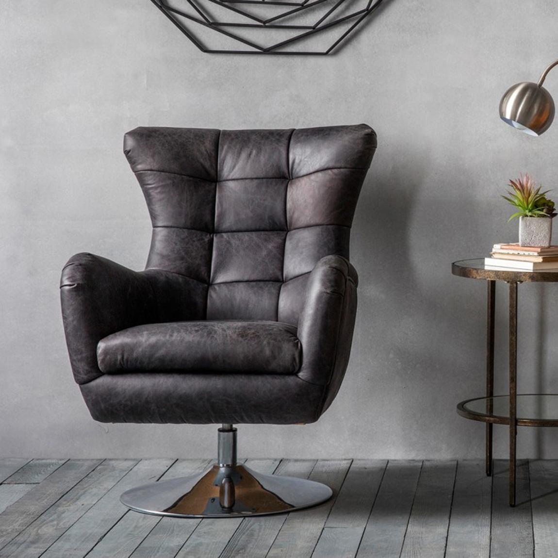 Blackburn Swivel Chair, Antique Ebony main product photo