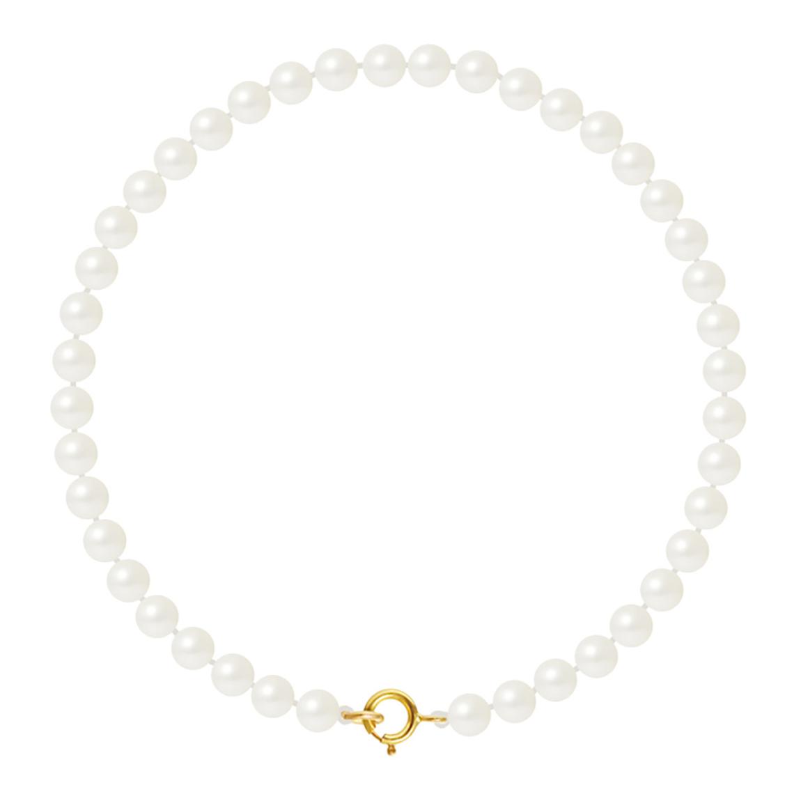 Yellow Gold White Pearl Bracelet main product photo