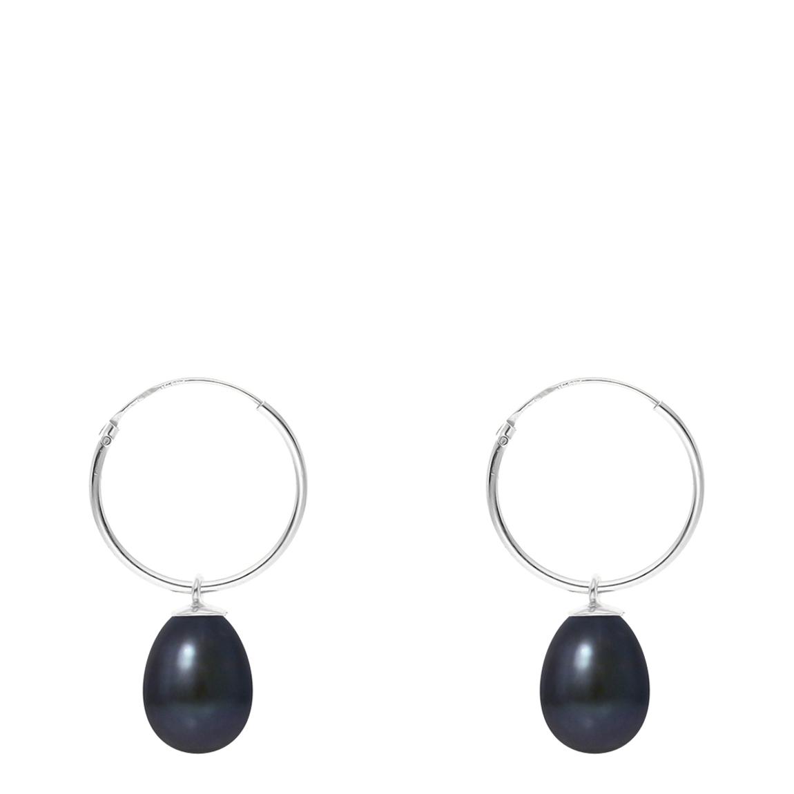 Black Pearl Hoop Earrings main product photo