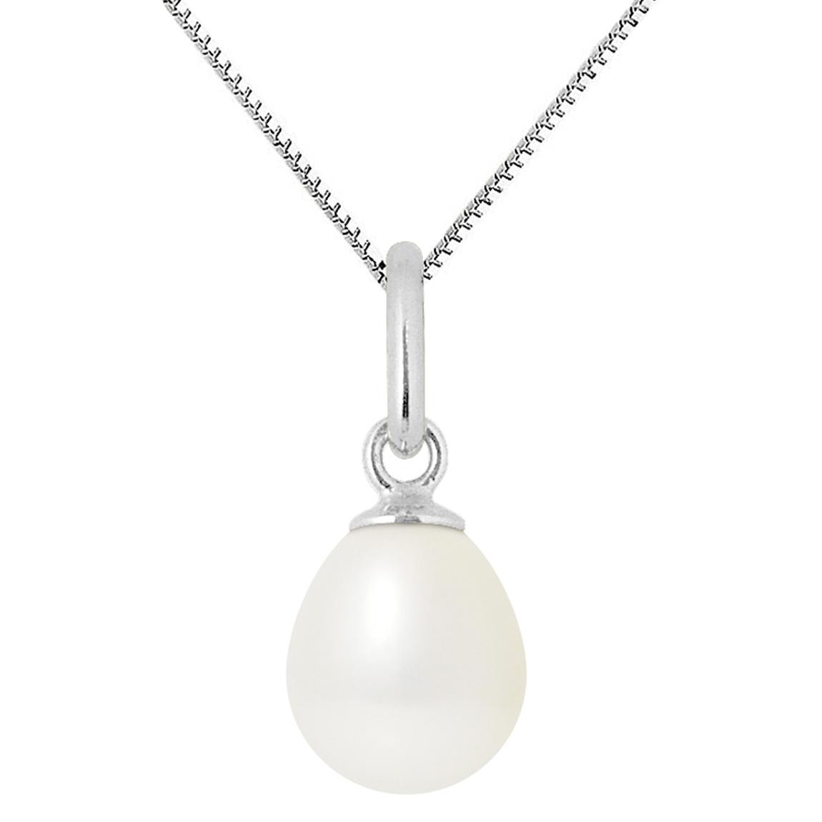 Silver/White Pearl Necklace main product photo