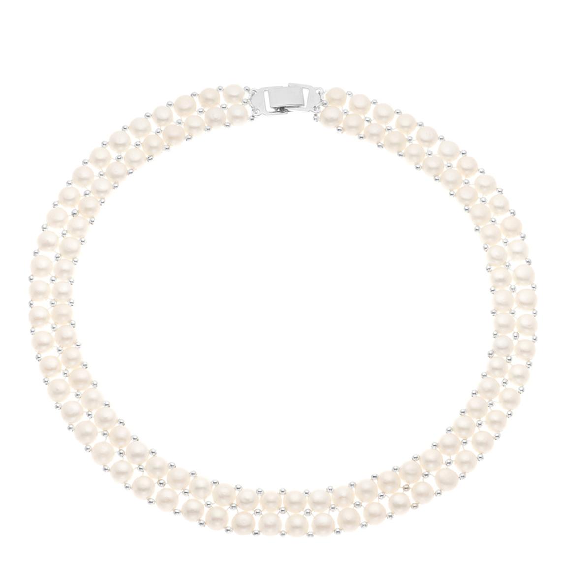 White Double Pearl Necklace main product photo