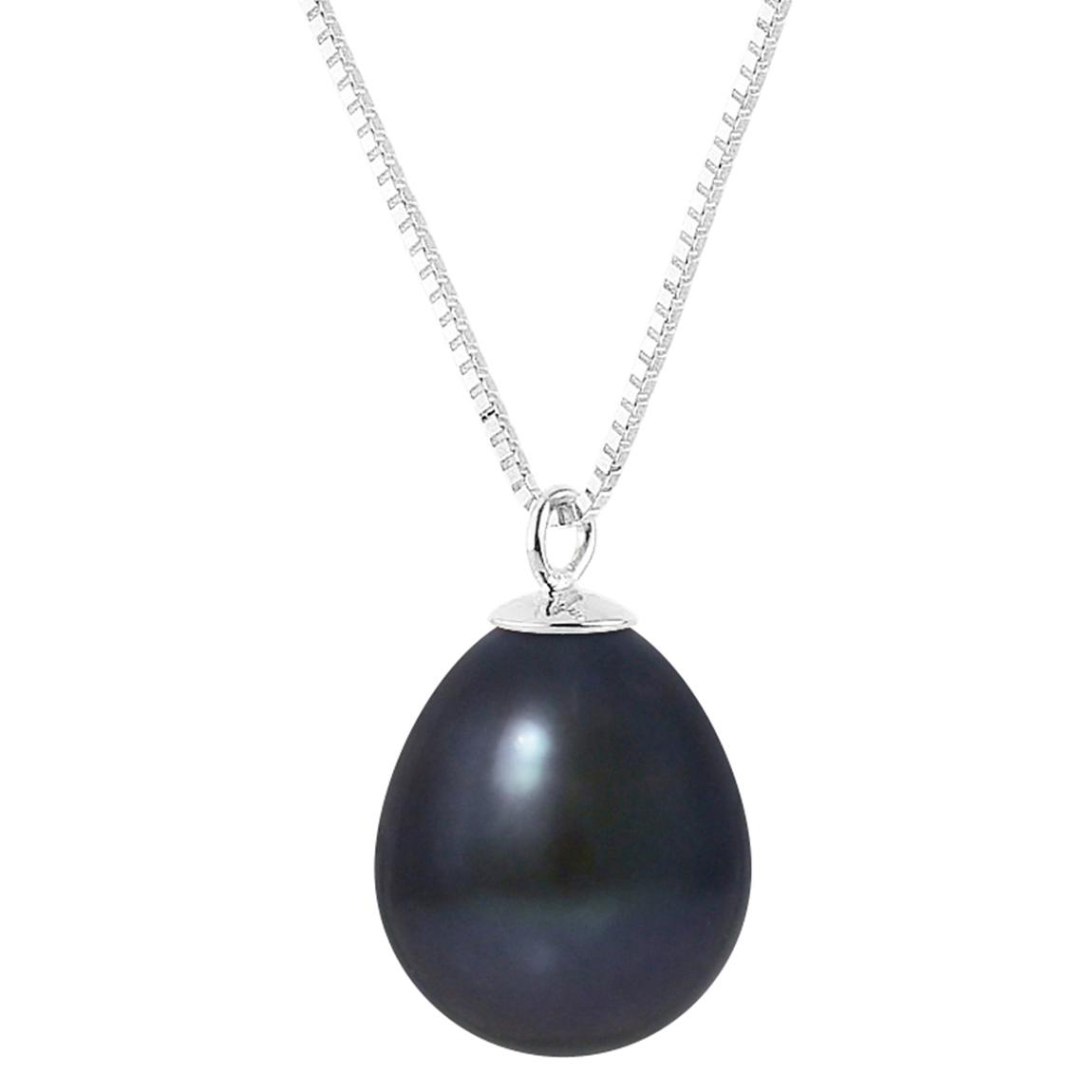 Single Black Pear Pearl Necklace main product photo