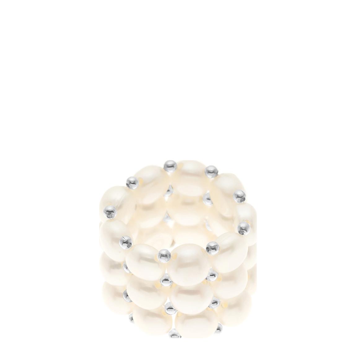 3 Row White Pearl Ring main product photo