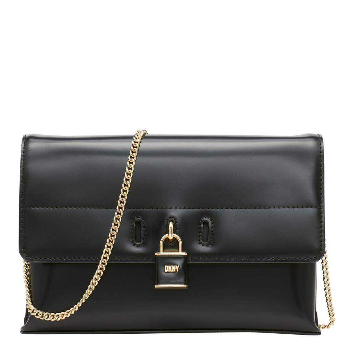Black Gold Palmer Chain Strap Clutch main product photo