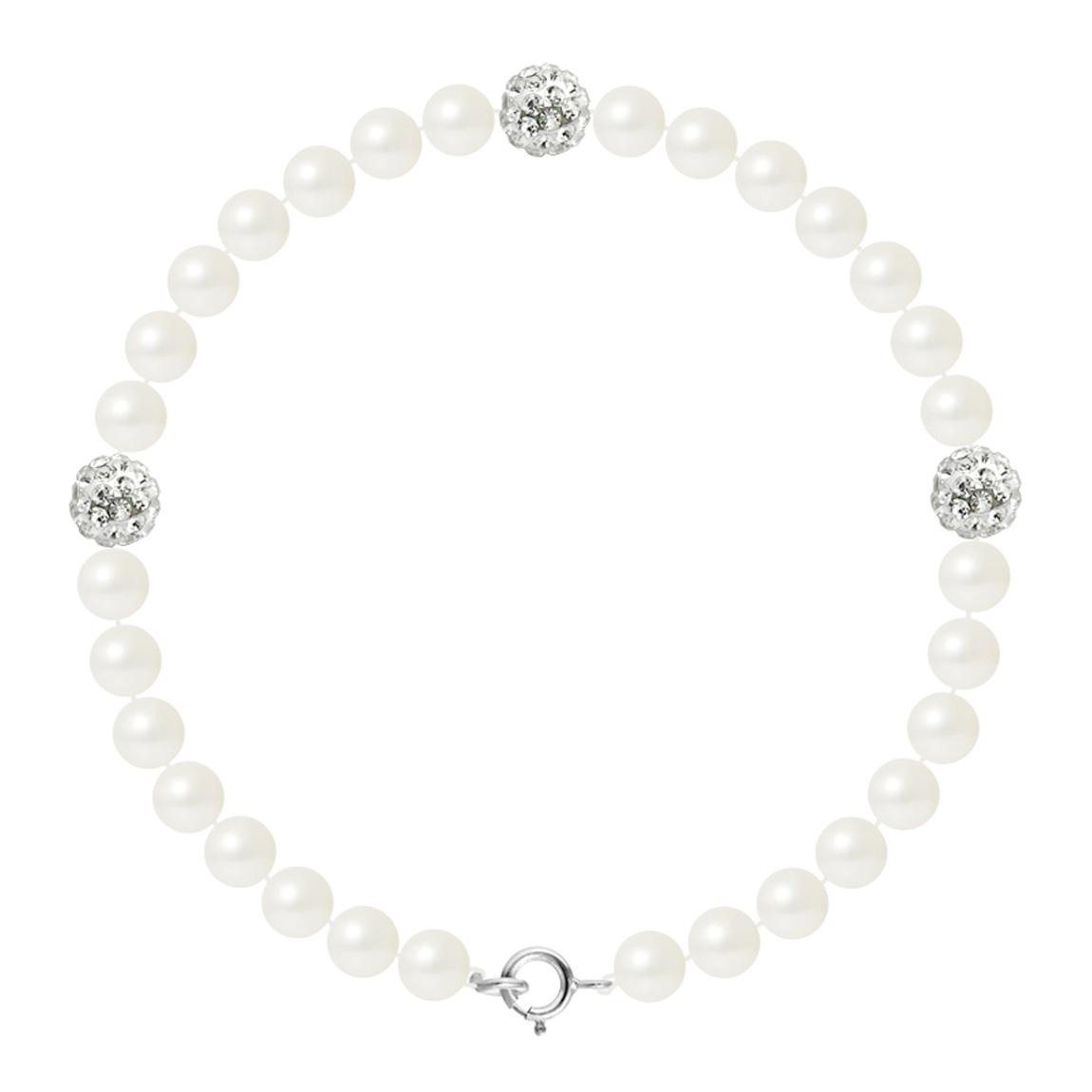White Pearl/Crystal Bracelet main product photo