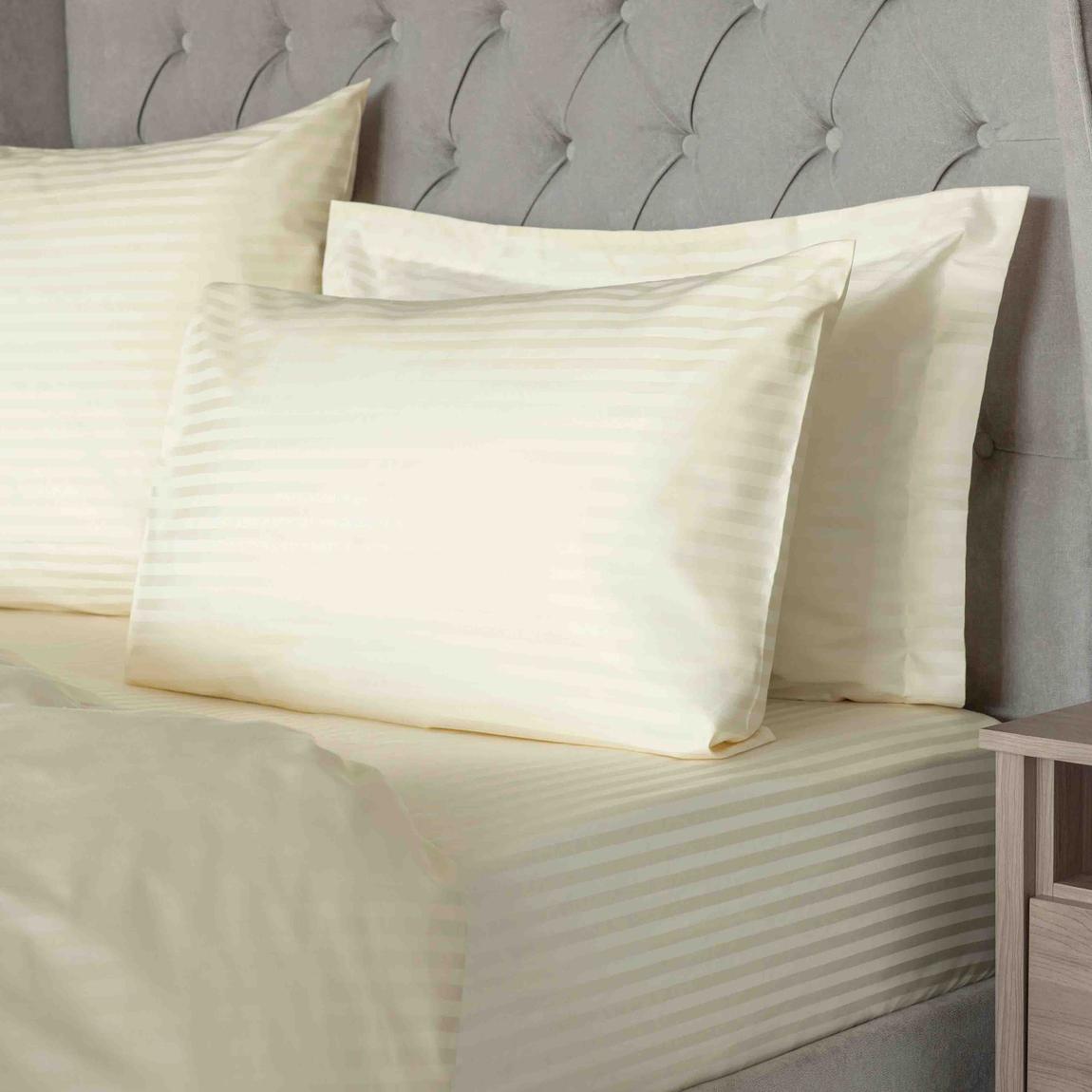 Belledorm 540TC Hotel Suite Satin Stripe Duvet Cover Set Single Ivory main product photo