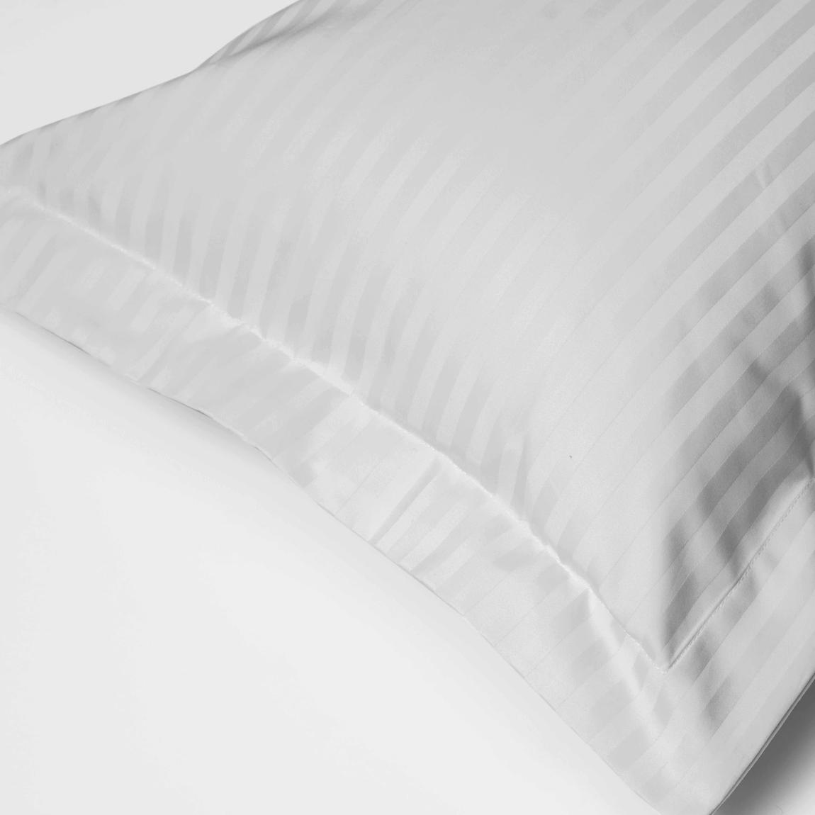 Belledorm 540TC Hotel Suite Satin Stripe Oxford Pillowcase Platinum main product photo