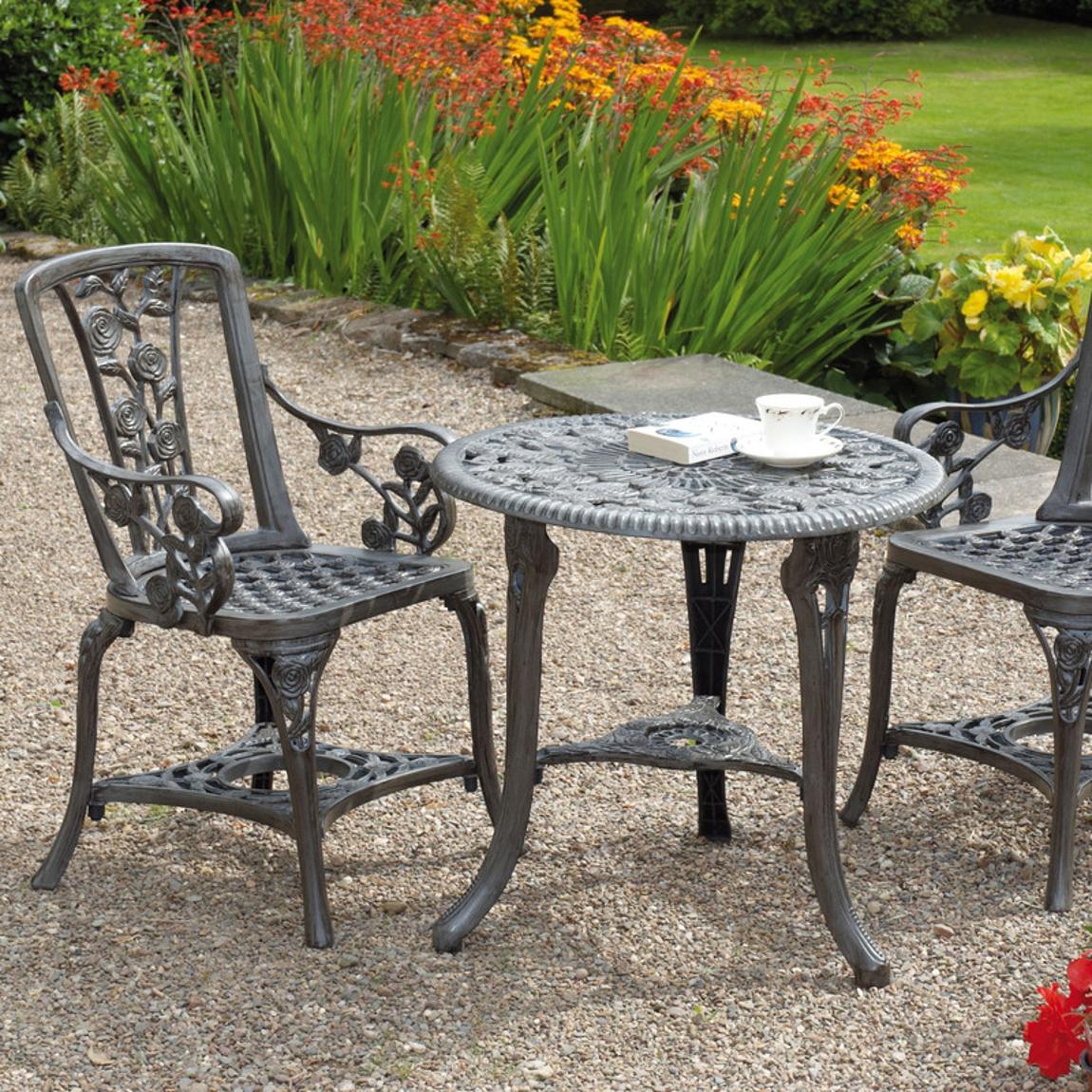 Greenhurst 3 pce Rose Bistro Set Grey main product photo